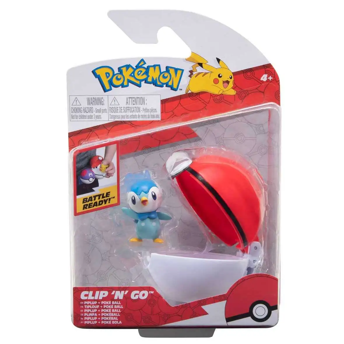 Pokemon Clip 'N' Go Piplup & Poke Ball Figure Set