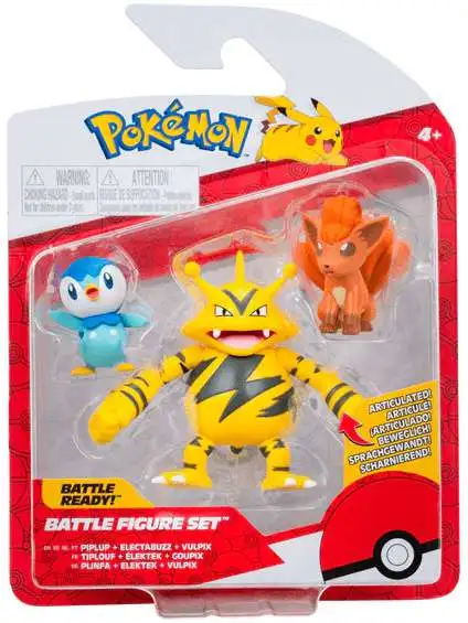 Pokemon Battle Figure Piplup, Electabuzz & Vulpix 3-Inch Mini Figure 3-Pack