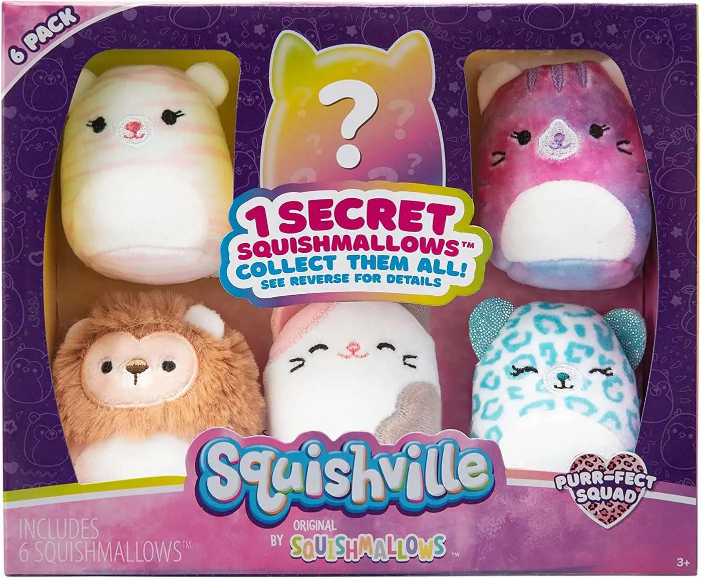Squishmallows Squishville Purr-Fect Squad 2 Mini Plush 6-Pack Set ...