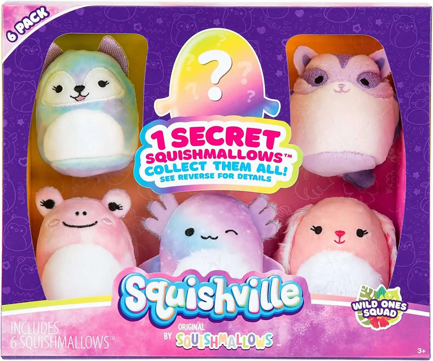 Squishmallows Squishville Wild Ones Squad 2 Mini Plush 6-Pack Set