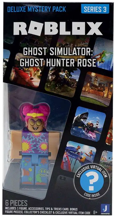 Roblox Ghost Simulator: Ghost Hunter Rose 3-Inch Deluxe Mystery Pack [Includes Figure, Accessories, Virtual Item Code & More! Damaged Package]