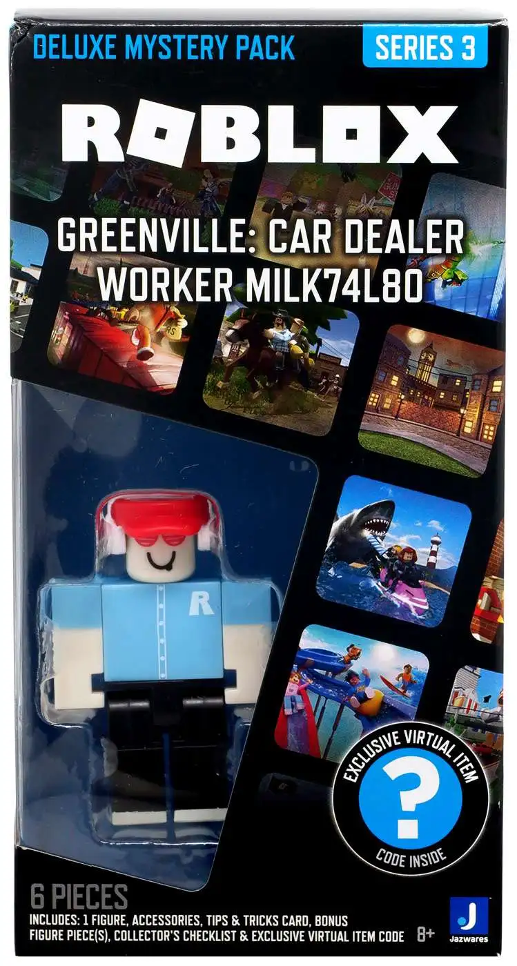 Roblox Series 3 Greenville: Car Dealer Worker Milk74L80 3-Inch Deluxe Mystery Pack