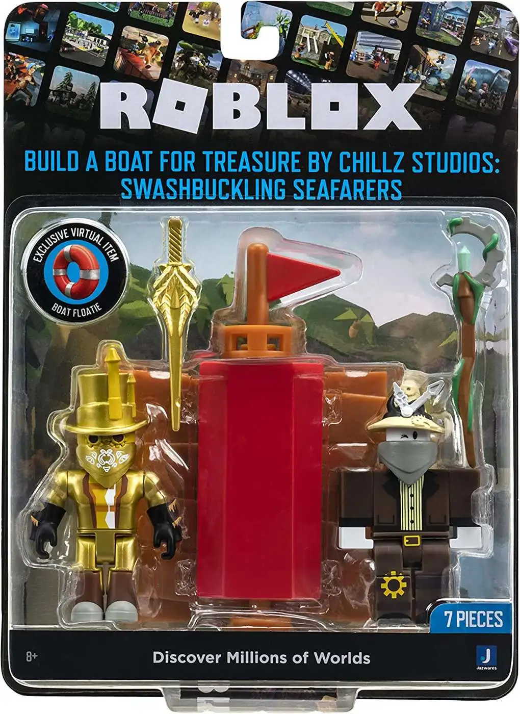 Roblox Action Collection - Build a Boat for Treasure by Chillz Studios:  Swashbuckling Seafarers Game Pack [Includes Exclusive Virtual Code]