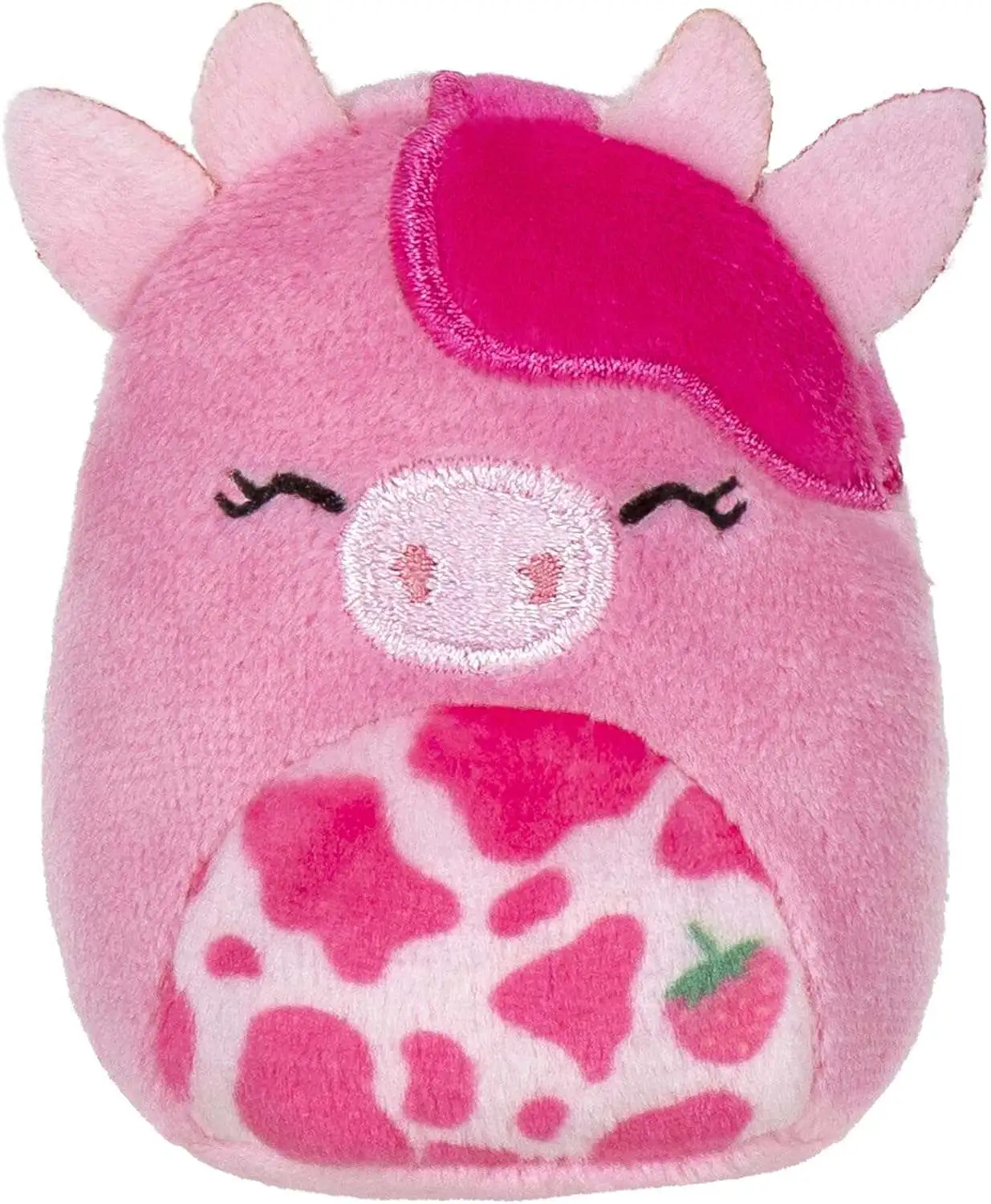 Squishmallows Squishville! Perfectly Pink Squad Calynda the Cow 2-Inch Mini Plush