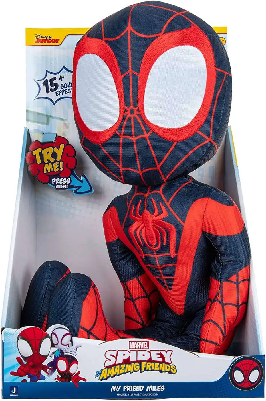 Marvel Spidey and His Amazing Friends - Feature Plush Spidey Secret Hero  Reveal - 12” Plush with Sounds - Toys for Kids Ages 3 + - Superhero Toys  for