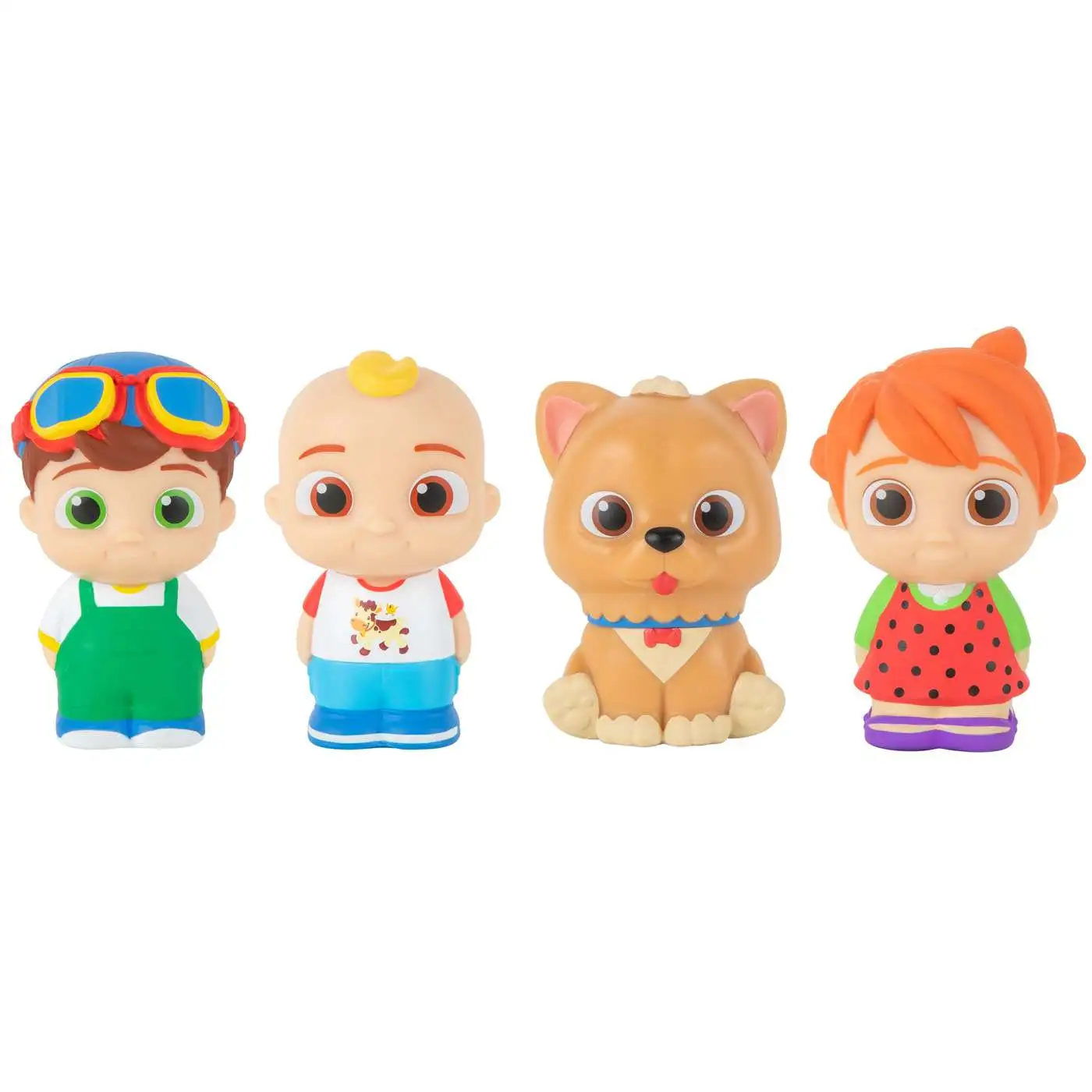 Cocomelon 4 Figure Pack - JJ & Family Figure Set - Family and Friends -  Includes JJ, YoYo, Tomtom, and Bingo The Dog - Toys for Kids, Infants and