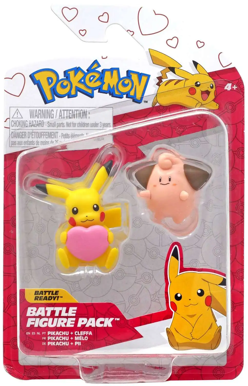 Pokemon Battle Figure Pikachu Cleffa 3 Mini Figure 2-Pack Valentines Day  Jazwares - ToyWiz