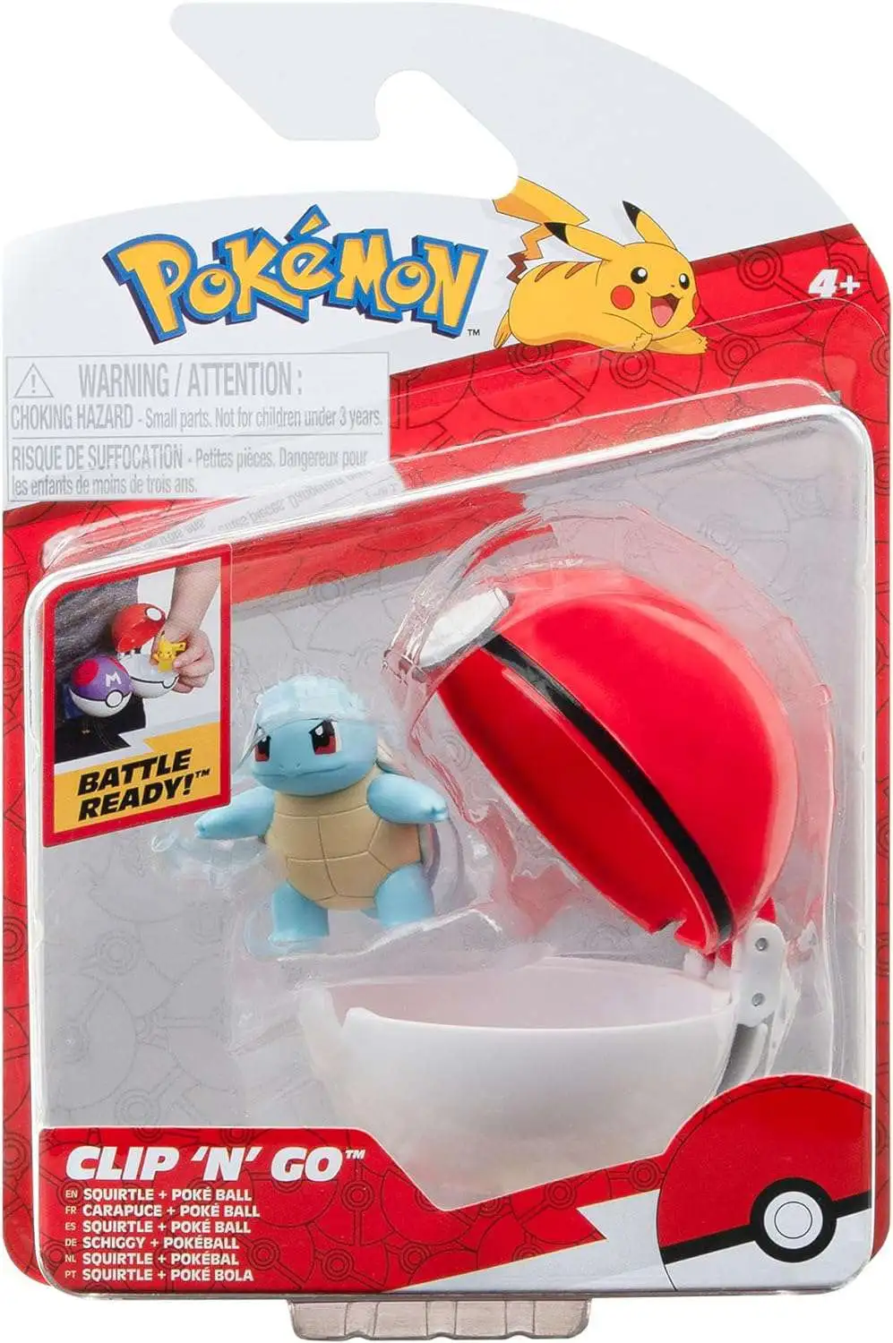Pokemon Clip 'N' Go Squirtle & Poke Ball Figure Set [Battle Ready]