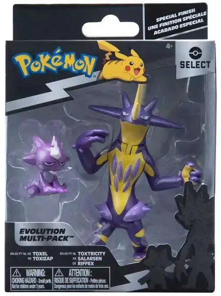 Pokemon Select Toxel Toxtricity 3 Evolution Figure 2-Pack Jazwares - ToyWiz