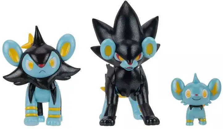 Pokemon Select Shinx, Lixy Sheinux 4 Evolution Figure 3-Pack Jazwares ...