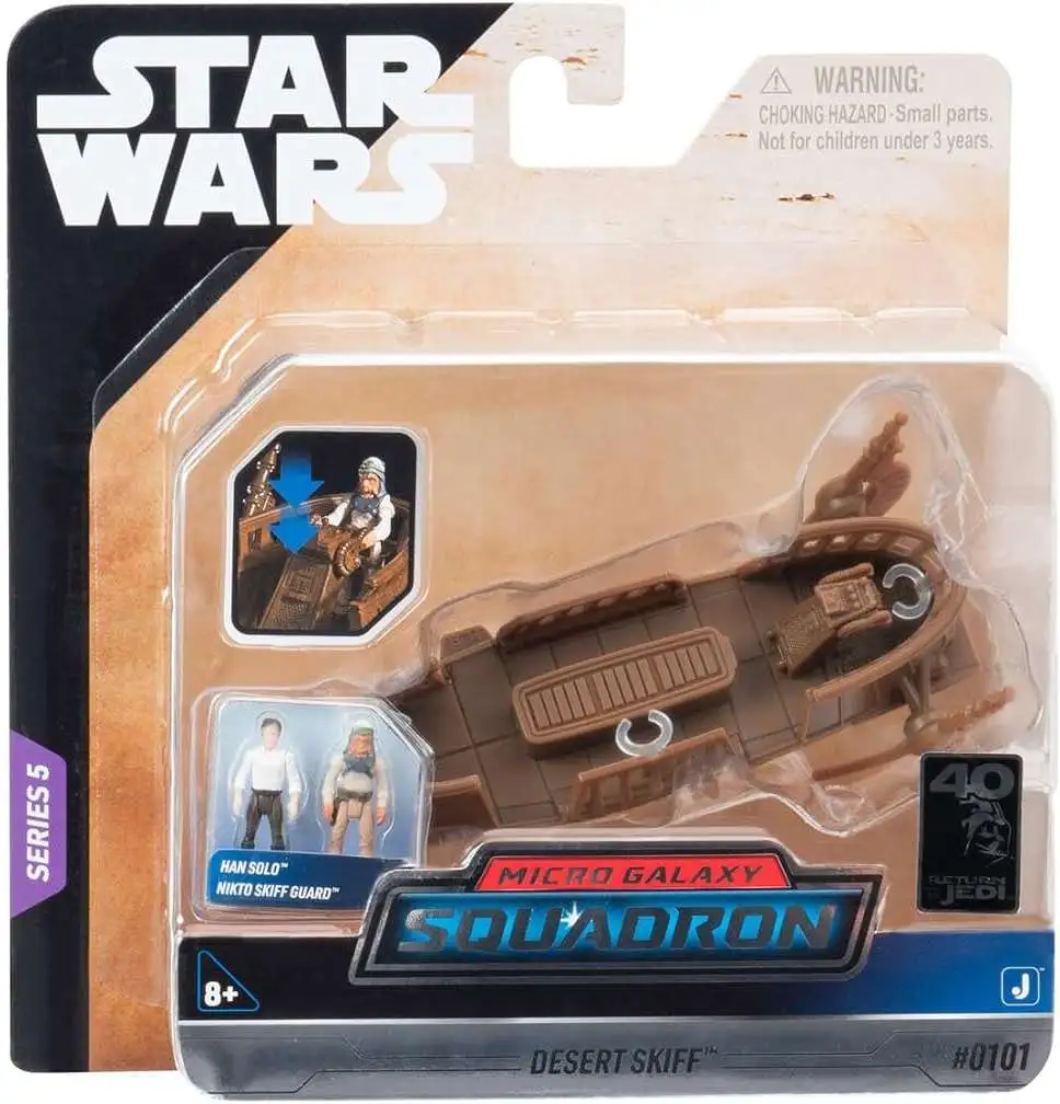 Star Wars Micro Galaxy Squadron Series 5 Desert Skiff Vehicle [with Han Solo & Nikto Skiff Guard]