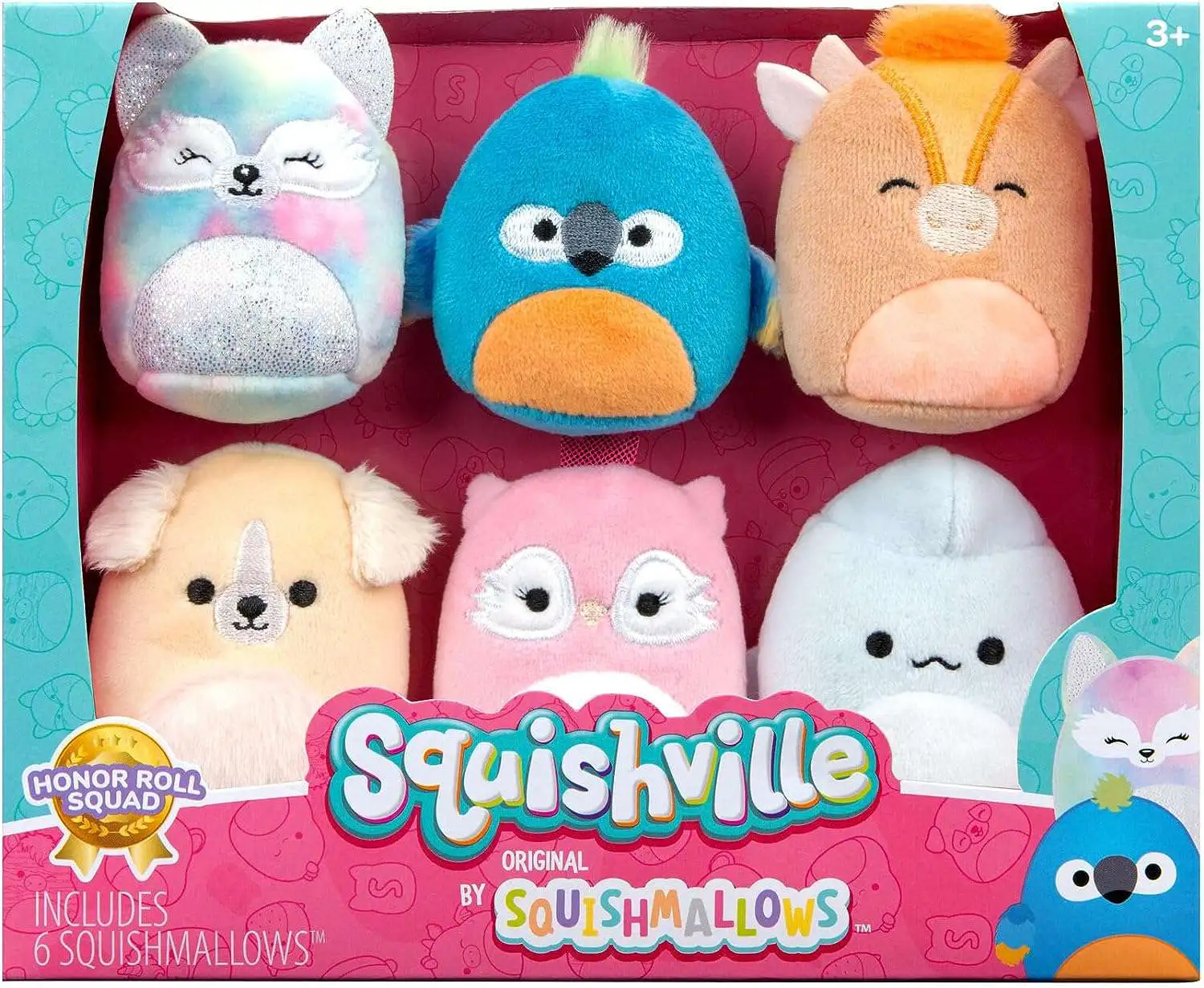 Squishmallows Squishville! Honor Roll Squad 2-Inch Mini Plush 6-Pack Set