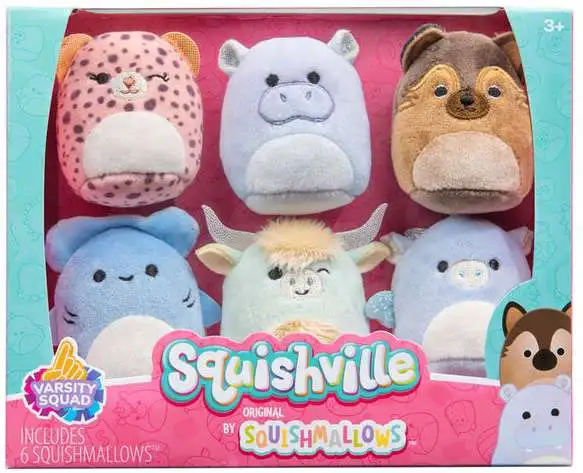 Squishmallows Squishville! Varsity Squad 2-Inch Mini Plush 6-Pack Set