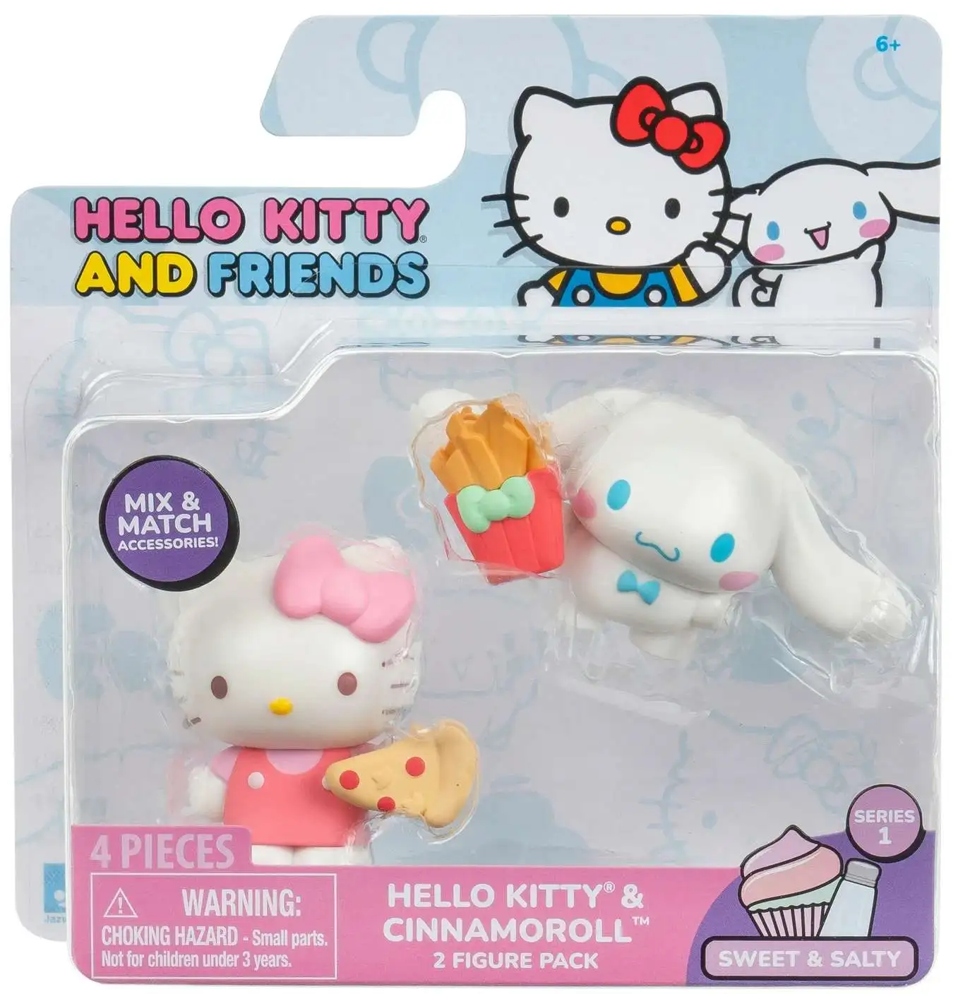 Sanrio Hello Kitty & Friends Series 1 Sweet & Salty Hello Kitty & Cinnamoroll 2-Inch Mini Figure 2-Pack