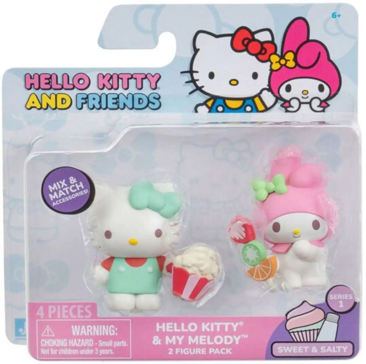 Sanrio Hello Kitty & Friends Series 1 Sweet & Salty Hello Kitty & My Melody 2-Inch Mini Figure 2-Pack