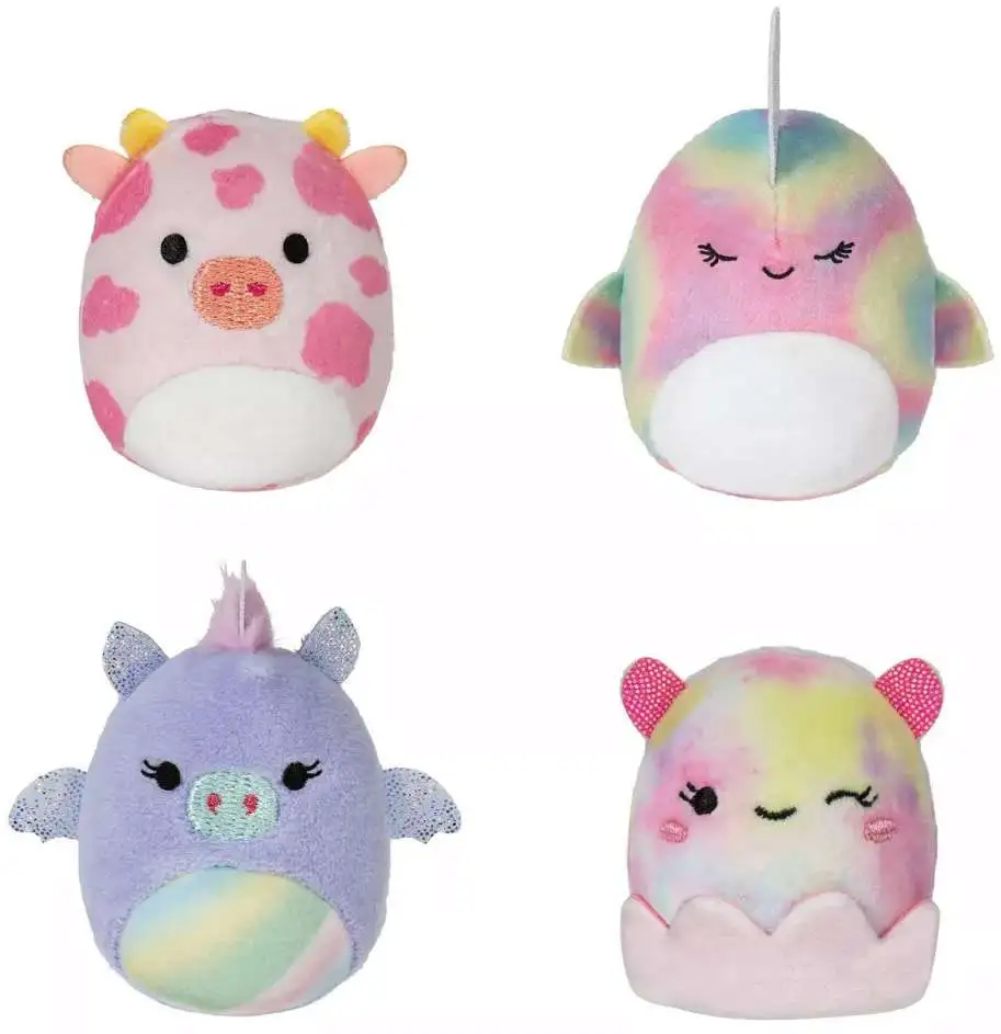 Squishmallows, Other, New Clear Glittery Squishville Display With Four 2  Squishville Squishmallows