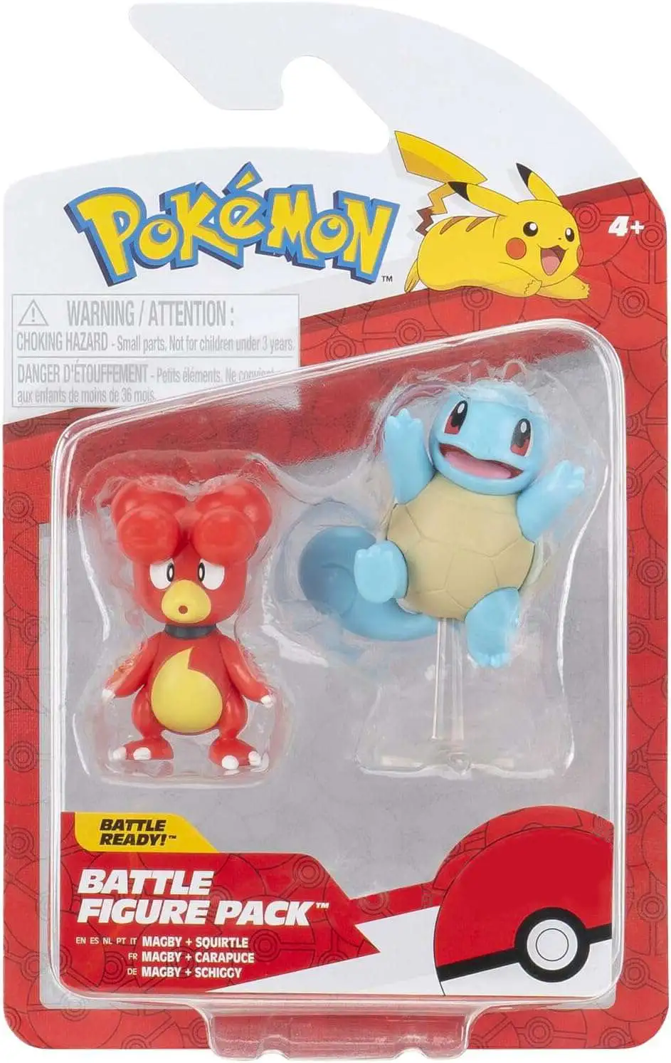 Pokemon Battle Figure Magby & Squirtle 3-Inch Mini Figure 2-Pack