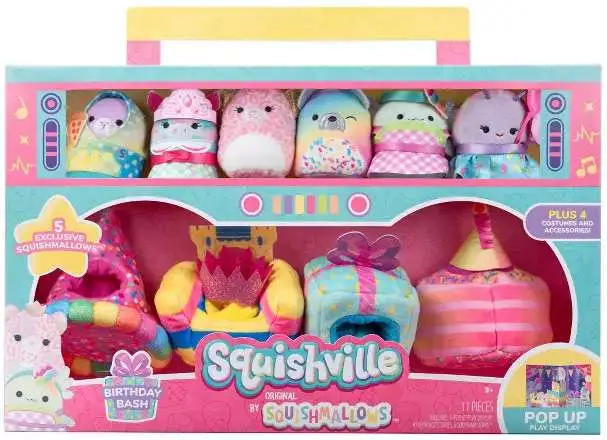 Squishmallows Squishville! Birthday Bash 2-Inch Mini Plush Set