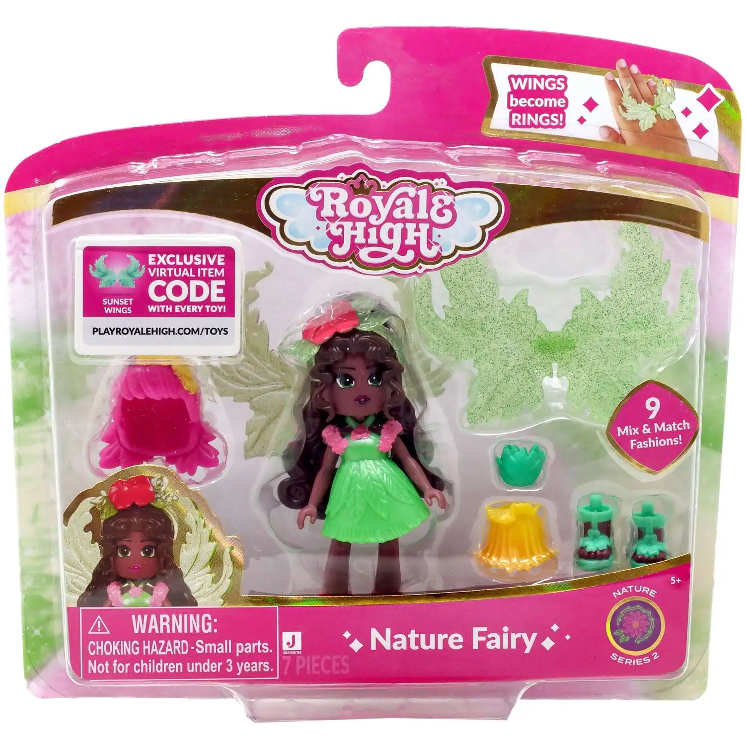 Royale High Series 2 Nature Fairy 3-Inch Mini Doll [9 Mix & Match Fashions & Sunset Wings Virtual Item Code]