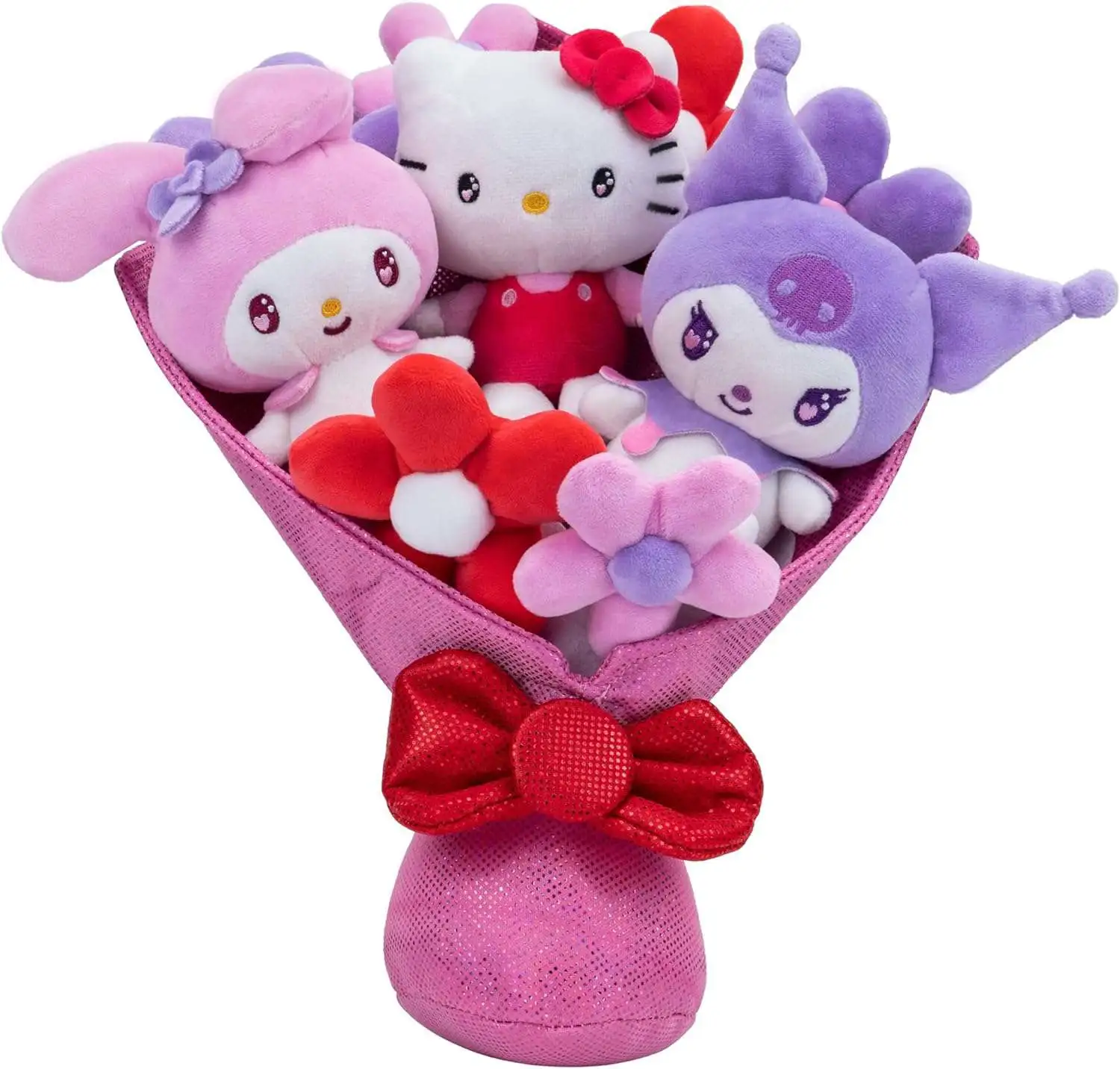 Sanrio Hello Kitty & Friends 2024 Valentine's Day Hello Kitty, My Melody & Kuromi Plush Bouquet 3-Pack [Damaged Package]