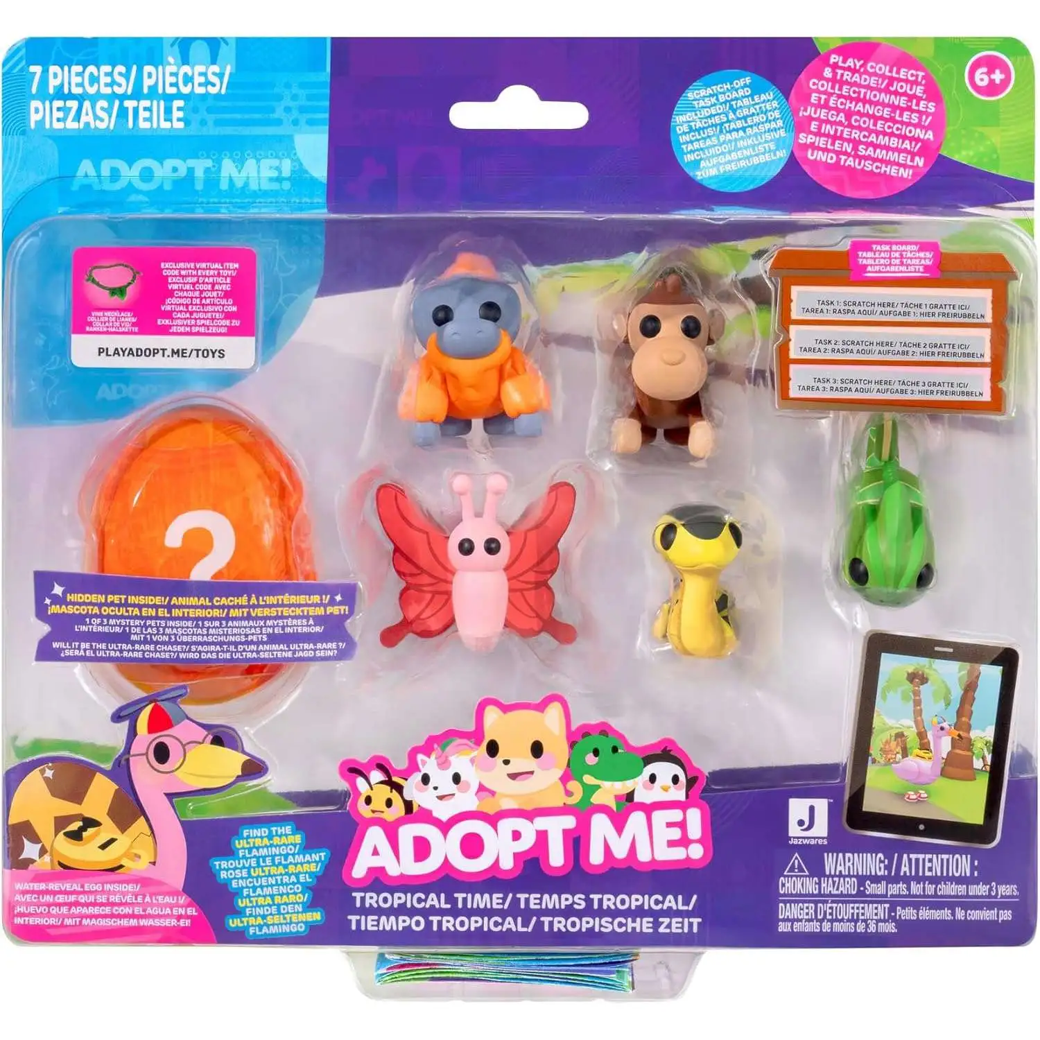 Adopt Me Pets Tropical Time Mini Figure 6-Pack Jazwares ToyWiz