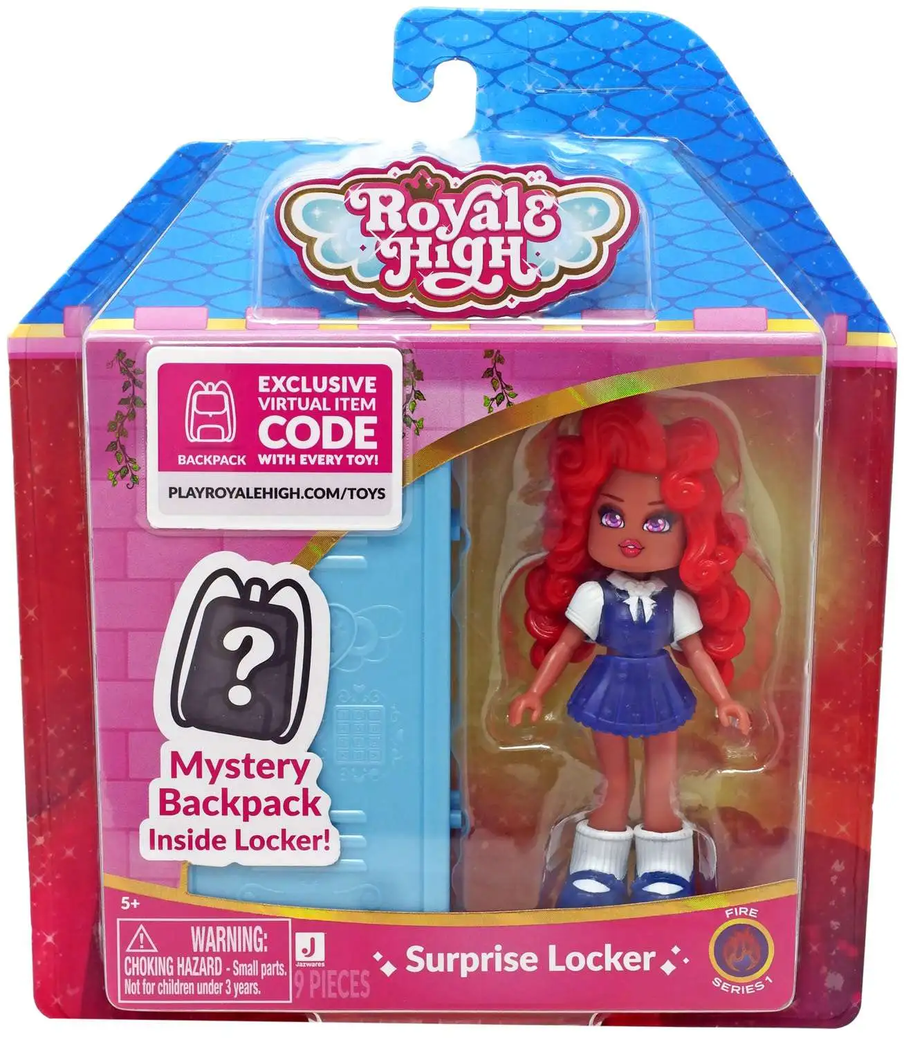 Royale High Surprise Locker Series 1 Fire 3-Inch Mini Doll [Mystery Backpack, Virtual Item Code]