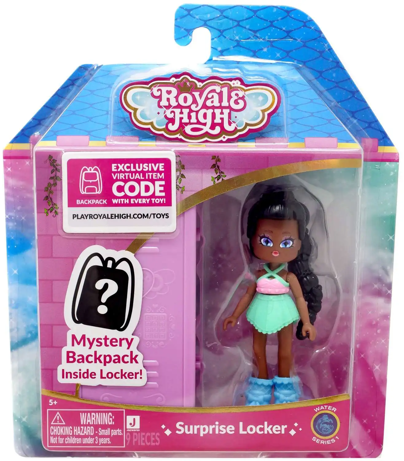 Royale High Surprise Locker Series 1 Water 3-Inch Mini Doll [Mystery Backpack, Virtual Item Code]