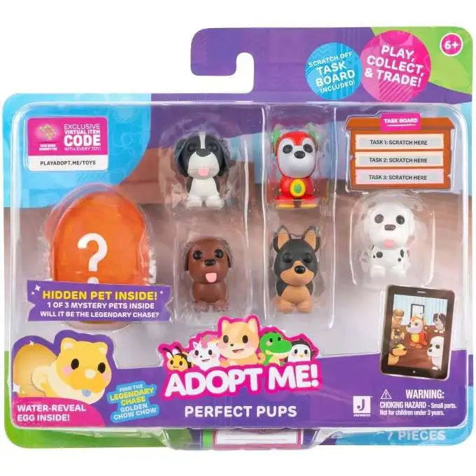 Adopt Me! Pets Perfect Pups Exclusive Mini Figure 6-Pack [Online Virtual Item Redemption Code!]