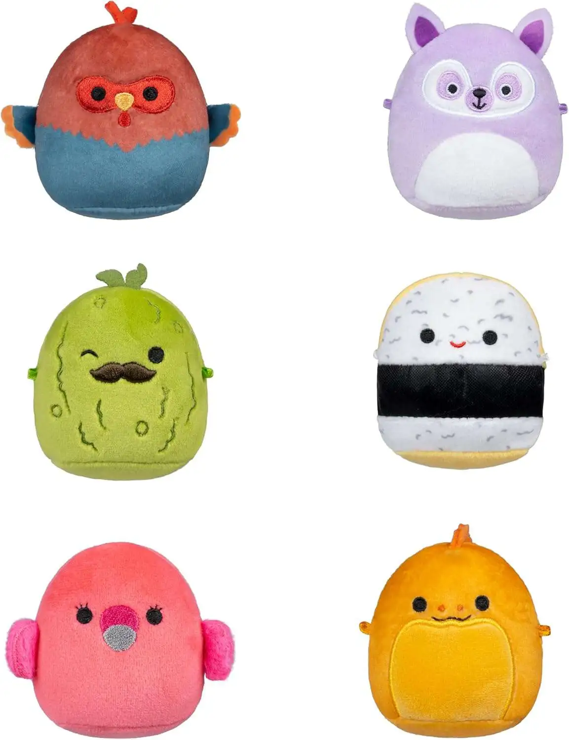 Squishmallows Micromallows Mo, Onel, Reed, Layla, Charles & Cookie 2.5-Inch Mini Plush 6-Pack