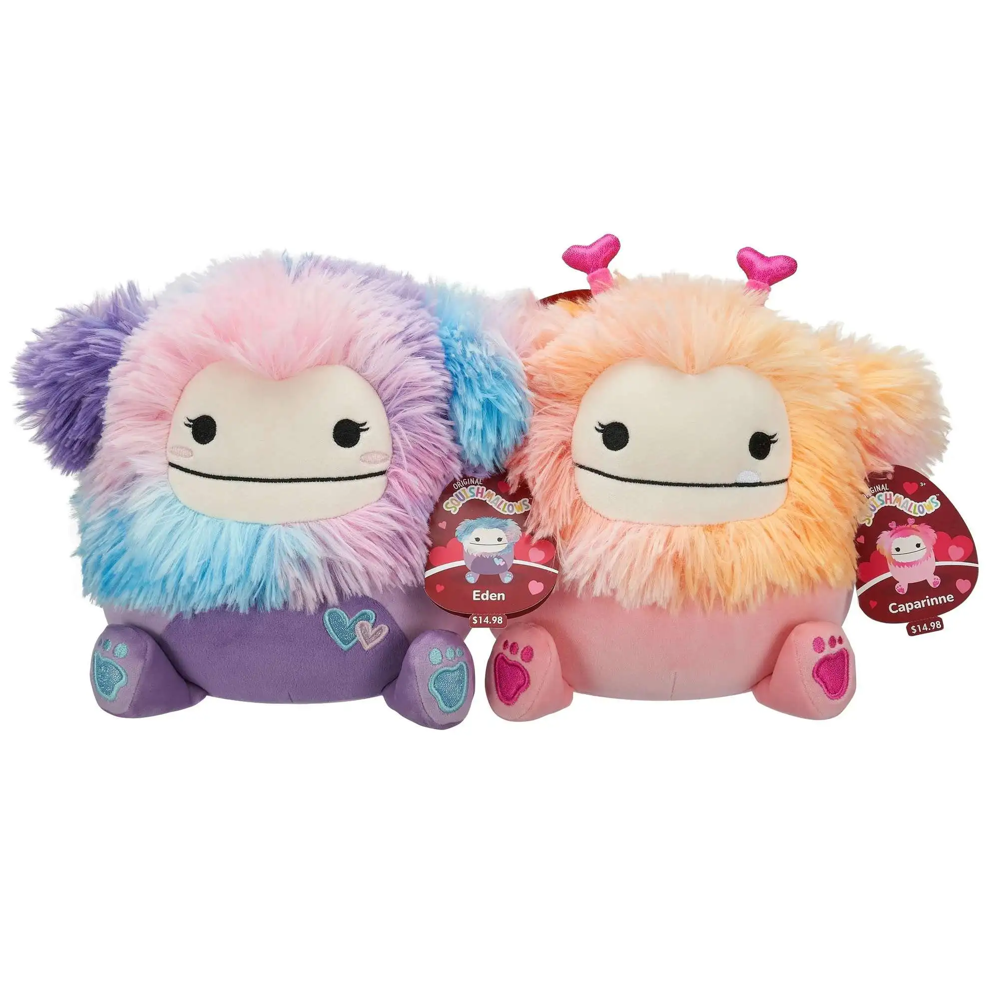 Squishmallows 2025 Valentine's Day Eden & Caparinne Bigfoot 8-Inch Plush 2-Pack