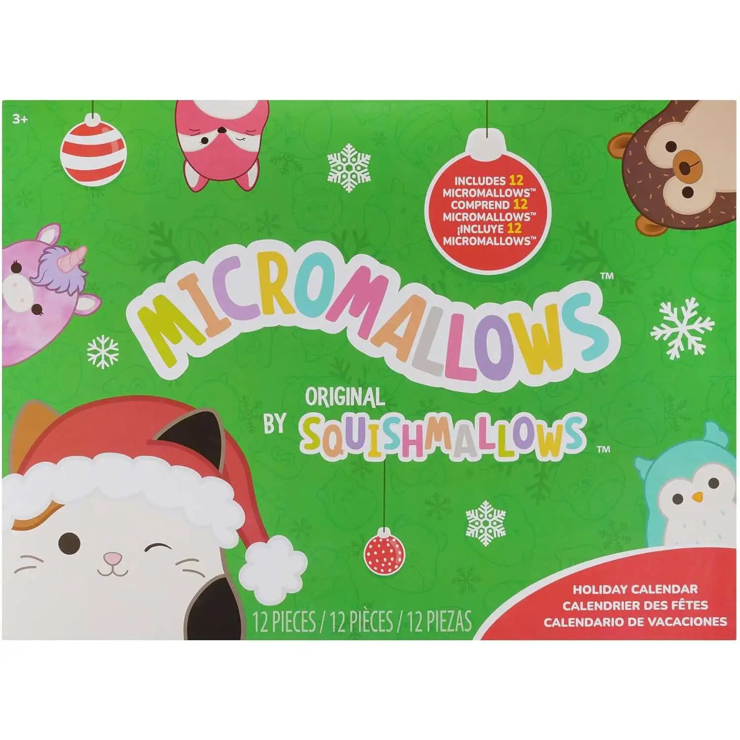 Squishmallows Micromallows Christmas Holiday 2.5-Inch Advent Calendar [12 Surprises!]