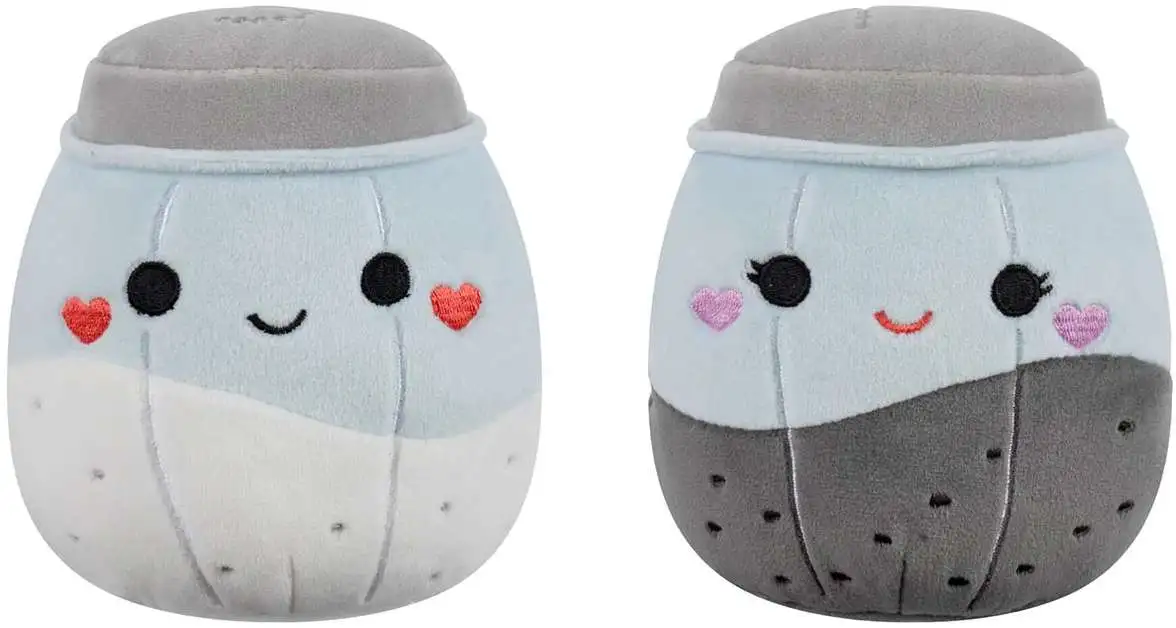 Squishmallows Valentine's Day Yin & Yang 5-Inch Plush 2-Pack [Salt & Pepper]