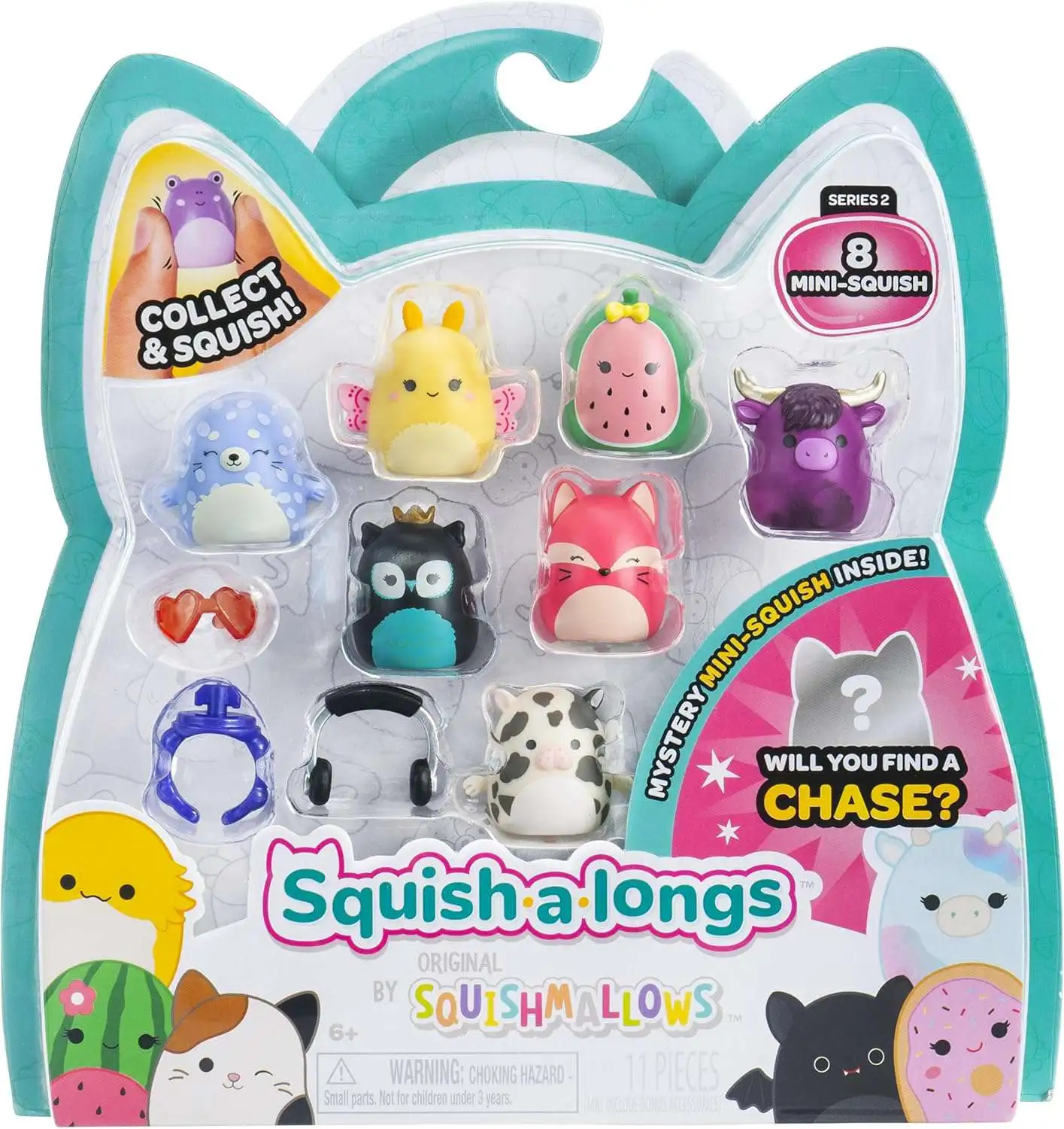 Squishmallows Squish-a-Longs Series 2 Set #4 1-Inch Mini Figure 8-Pack
