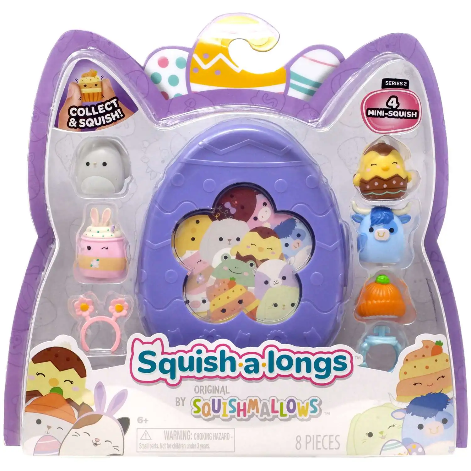 Squishmallows Squish-a-Longs Series 2 Aimee, Valentina, Bermayeh & Suey 1-Inch Mini Figure 4-Pack [Easter]