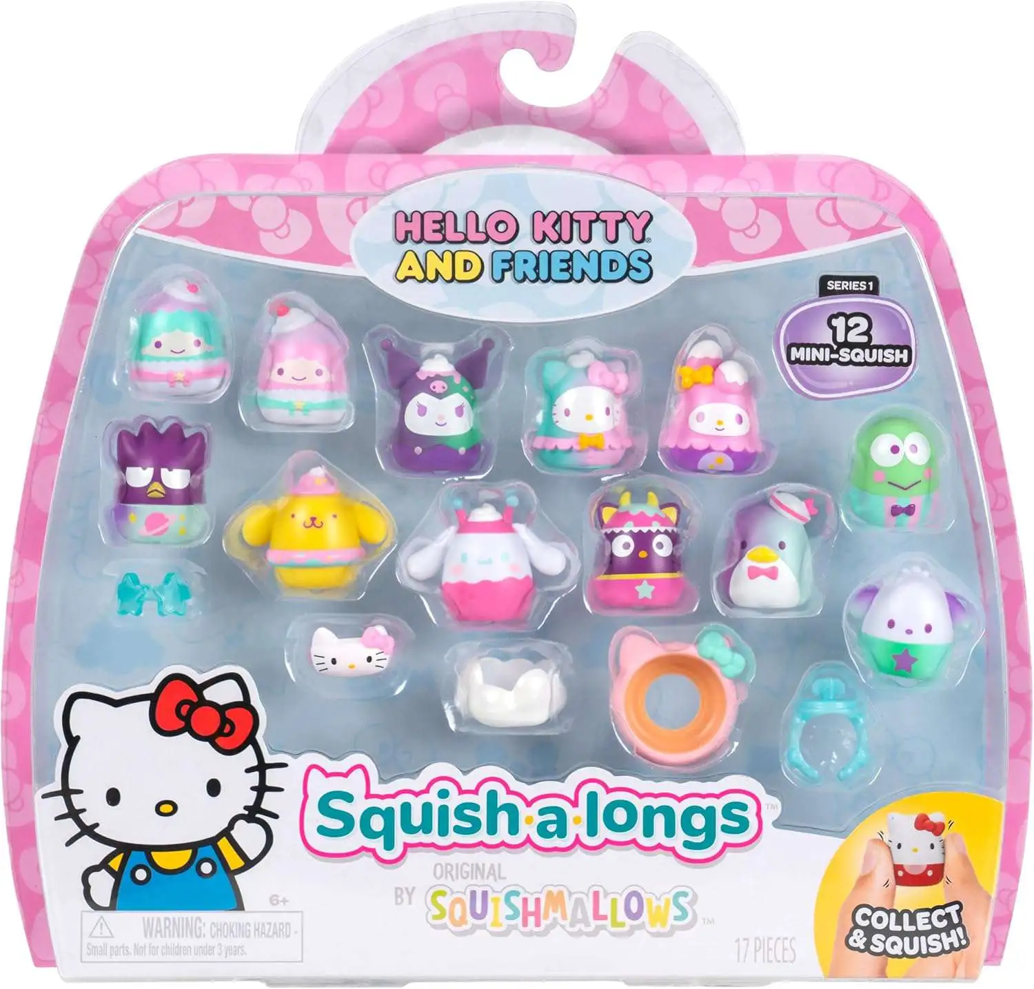 Squishmallows Squish-a-Longs Hello Kitty & Friends Dreamland 1-Inch Mini Figure 6-Pack