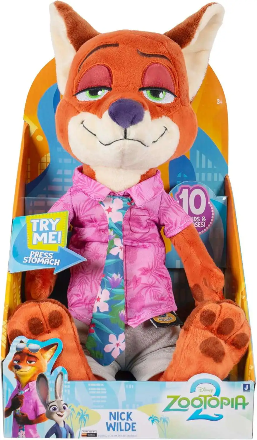 Disney Zootopia 2 Nick Wilde 14-Inch Plush wiith Sound