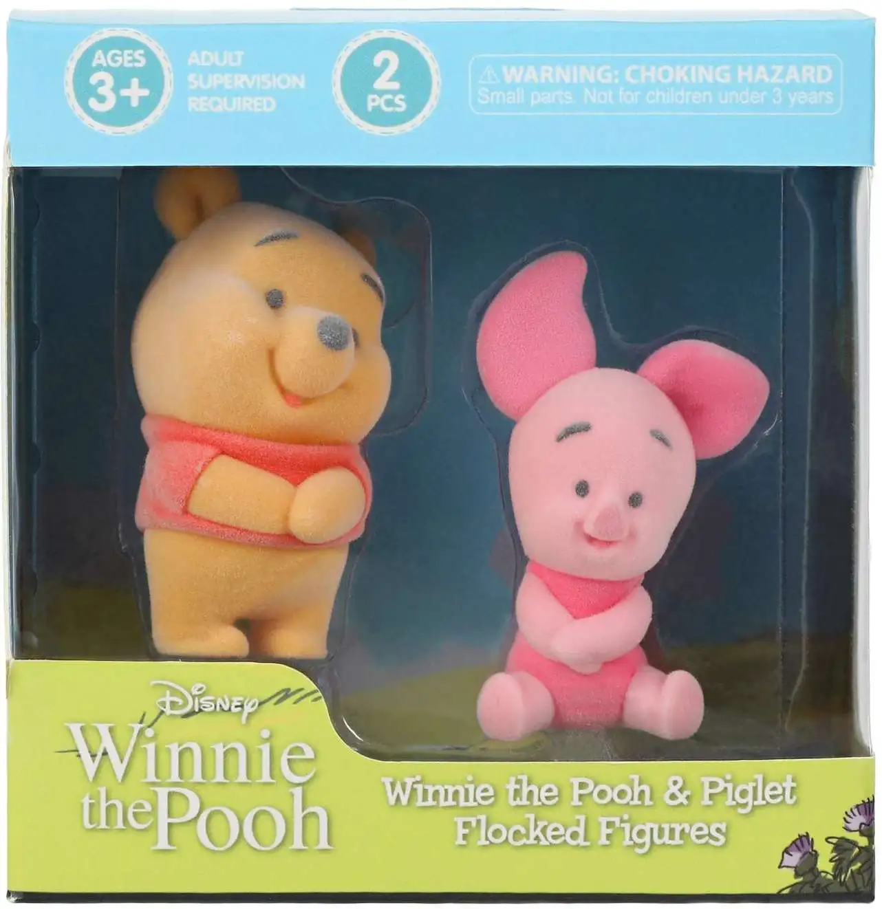 Disney Winnie the Pooh Pooh & Piglet 2-Inch Mini Figure 2-Pack [Flocked]