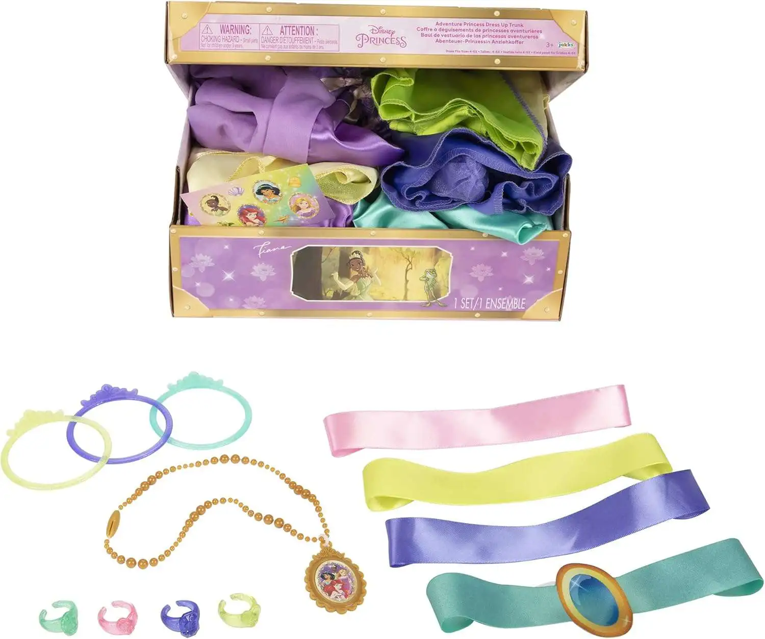 Disney Princess Ariel, Jasmine, Tiana Rapunzel Dress Up Trunk Exclusive 21 Piece Deluxe Set Jakks Pacific - ToyWiz Disney Princess Ariel, Jasmine, Tiana Rapunzel Dress Up Trunk Exclusive 21 Piece Deluxe Set Jakks Pacific - ToyWiz