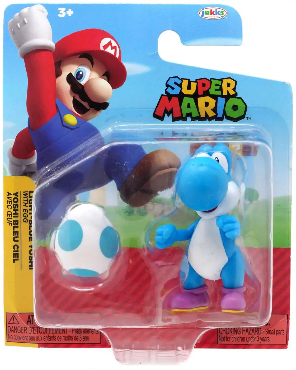 World of Nintendo Super Mario Wave 27 Light Blue Yoshi 4-Inch Mini Figure [with Egg, Loose]