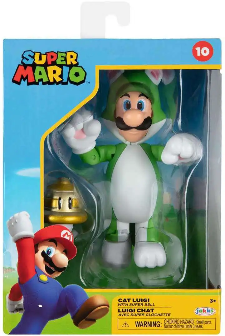 Jakks Super Mario 4 Inch World of Nintendo Series Cat Luigi