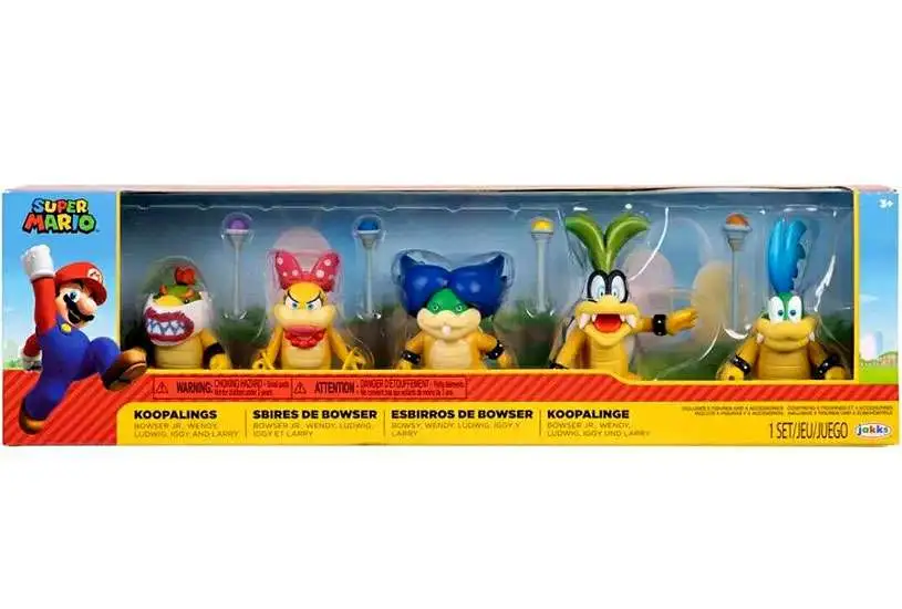 Super Mario Bowser Jr. 4-Inch Action Figure with Bob-Omb Accessory,  Poseable Articulated Collectible Toys, Perfect for Kids & Collectors Alike!  For