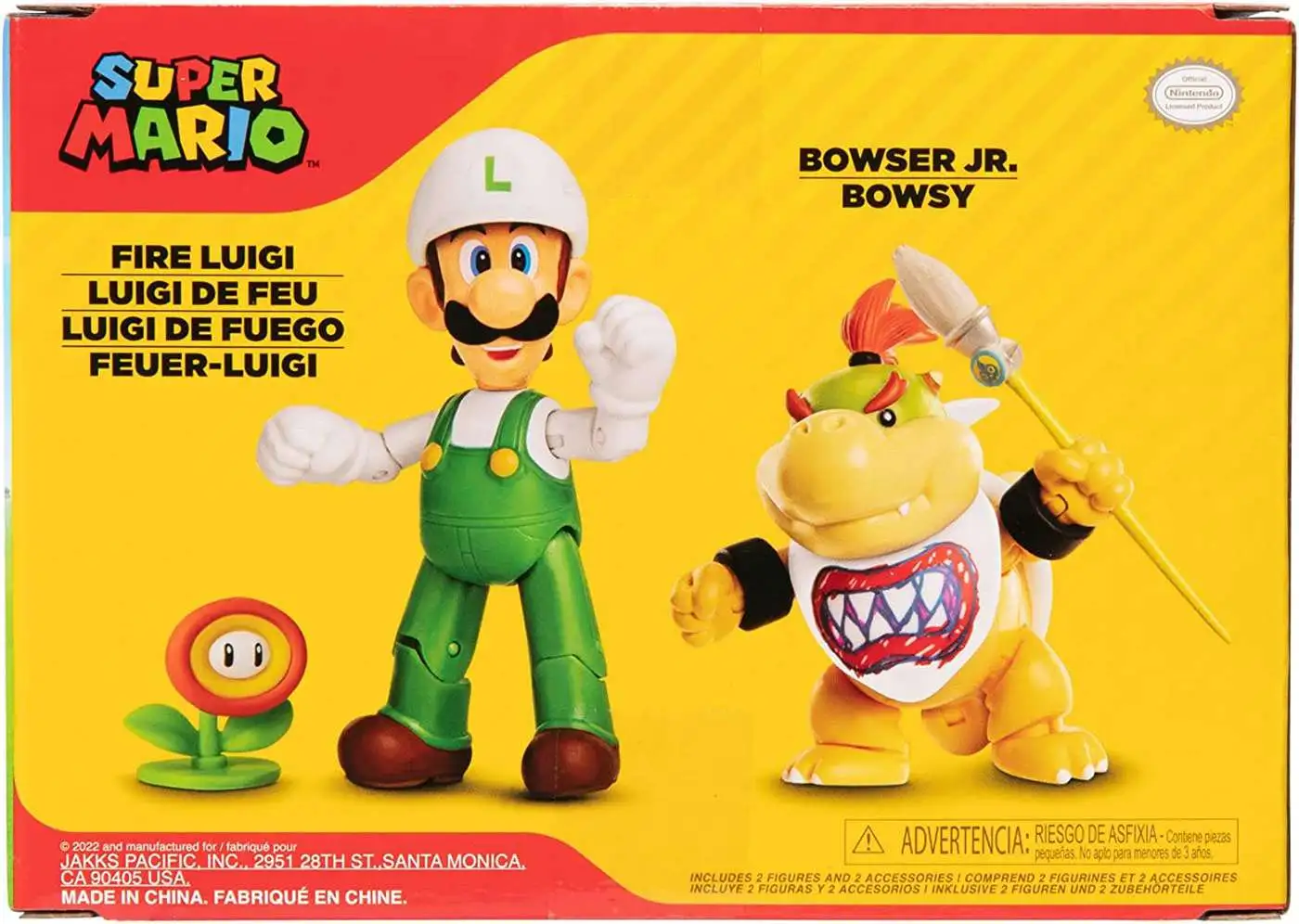 World of Nintendo Super Mario Fire Luigi Bowser Jr. 4 Figure 2