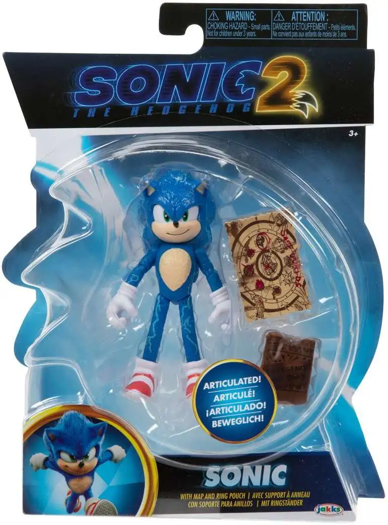 Sonic The Hedgehog 2 Sonic Action Figure [Map & Ring Pouch, Damaged Package]