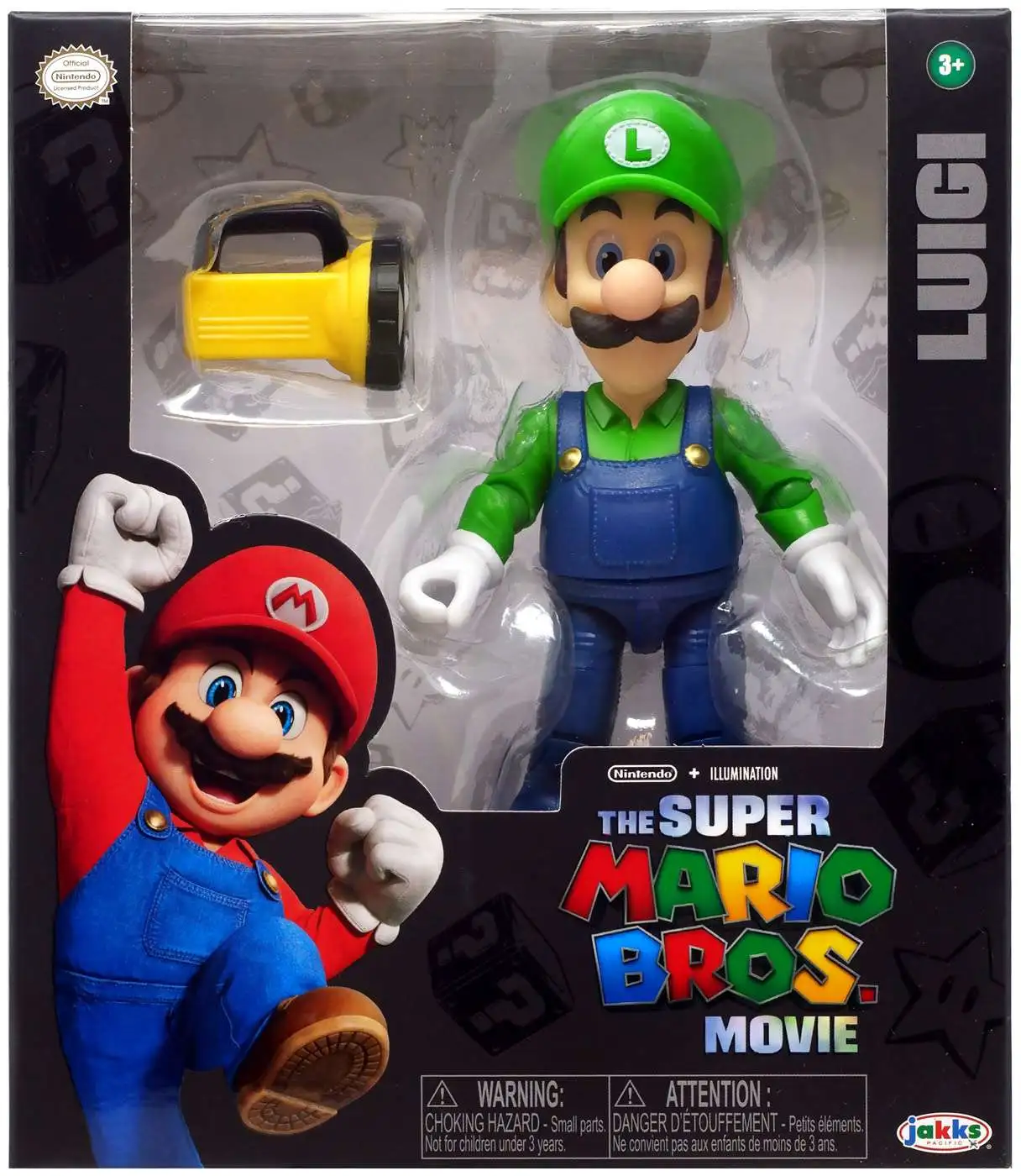 Super Mario Bros Le Film - Série de figurines de 5 avec accessoire -  Figurine Luigi avec Lampe de poche comme accessoire