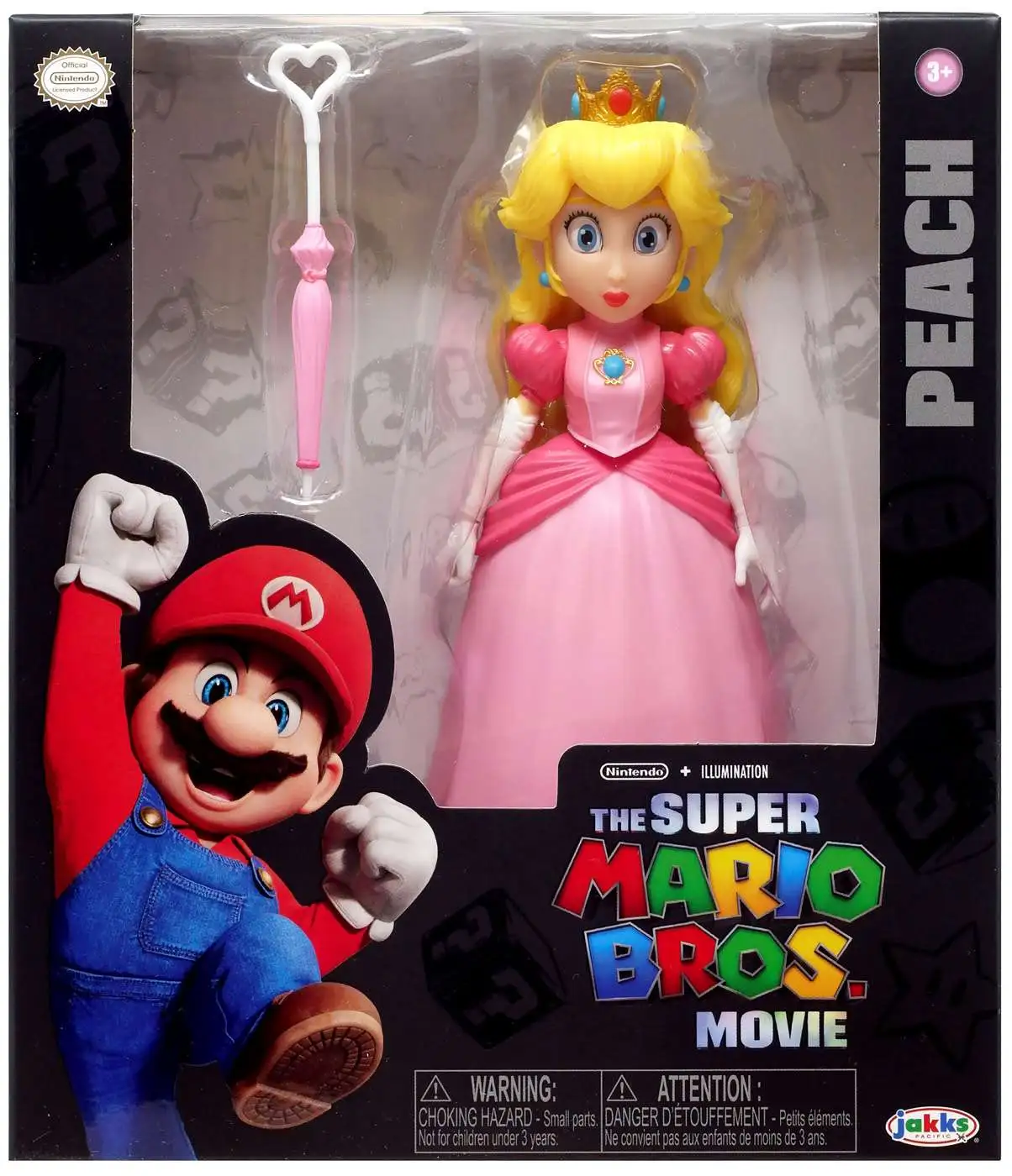 The Super Mario Bros. Movie - 5 Inch Action Figure Series 1 – Princess  Peach Figure with Umbrella Accessory