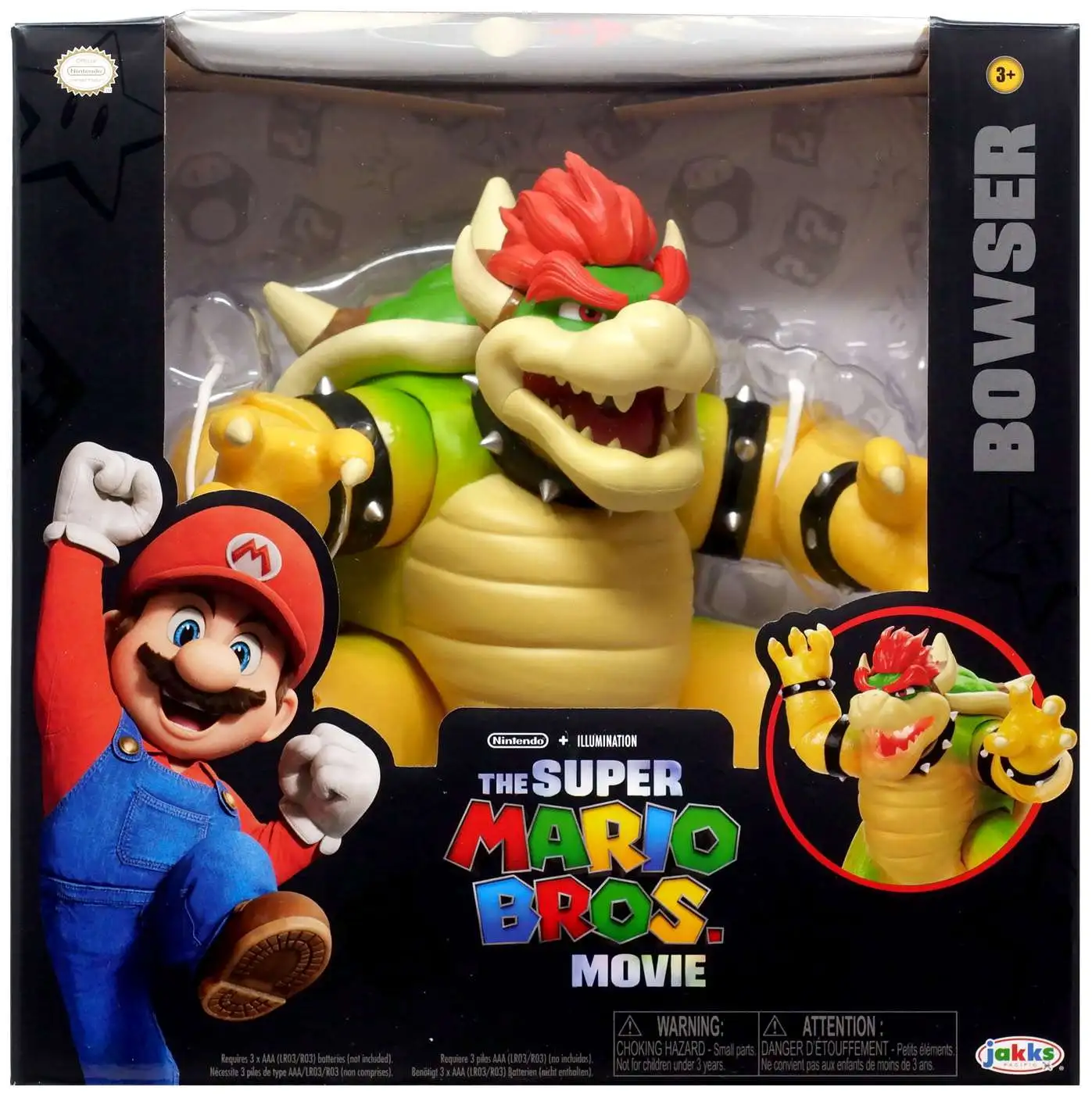  The Super Mario Bros. Movie 7-Inch Feature Bowser Action Figure  with Fire Breathing Effects : Toys & Games