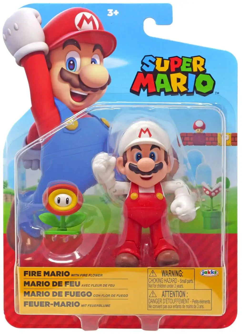 World of Nintendo Wave 32 Fire Mario Action Figure [with Fire Flower, Damaged Package]