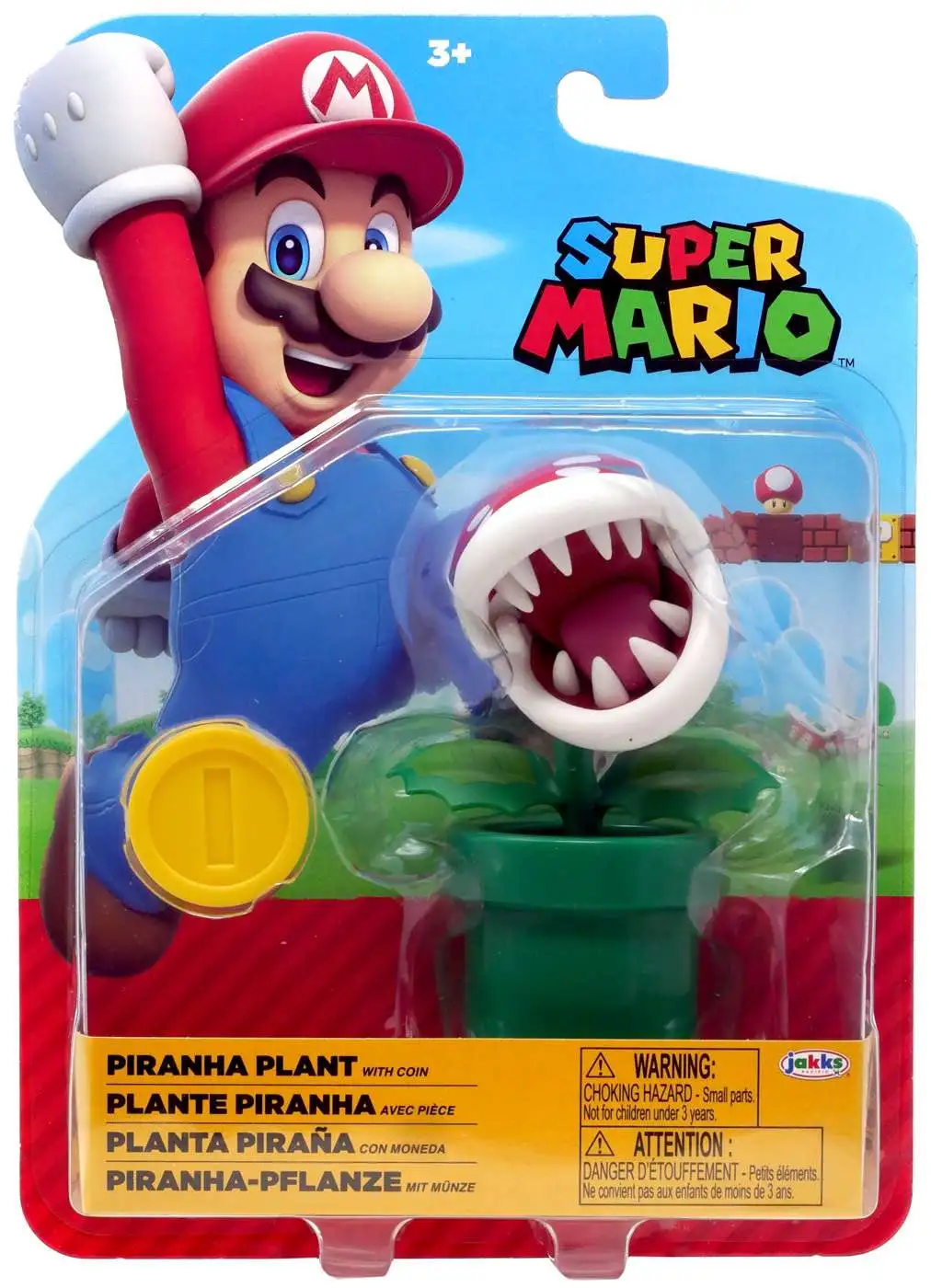 New Mint Super Mario Bros Fire Mario 2.5 inch Figurine Jakks Pacific