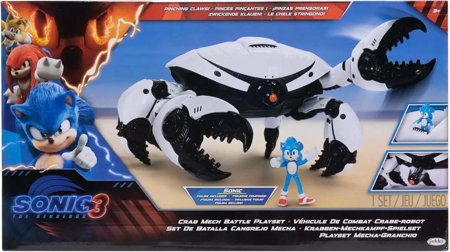 Sonic The Hedgehog 3 Crab Mech Battle Playset with 2.5 Sonic