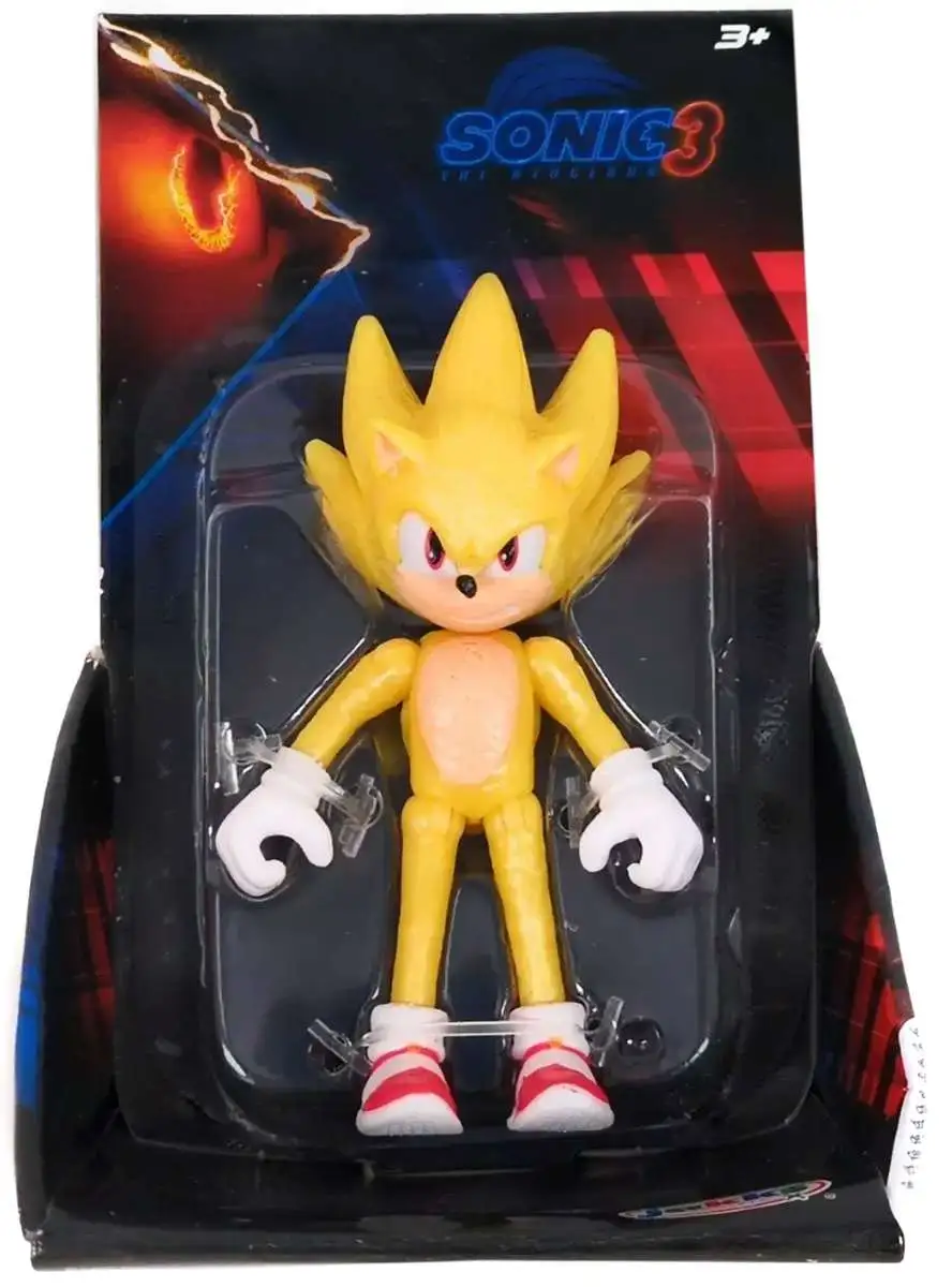 jakks pacific スーパー ソニック フィギュア sonic3 2024 Sonic The Hedgehog 3 Movie SUPER SONIC 5” Action Figure